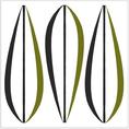 Kakeldekor,  Leaves Olive/Black (6st)