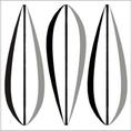 Kakeldekor, Leaves Grey/Black (6kpl)